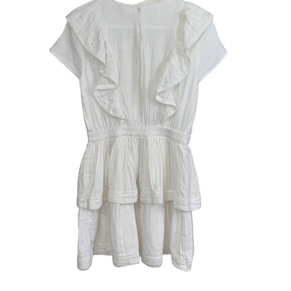 Gap Kids Ruffle Tiered Cotton Dress XXL 14-16 White Lightweight Casual Summer - Picture 2 of 4